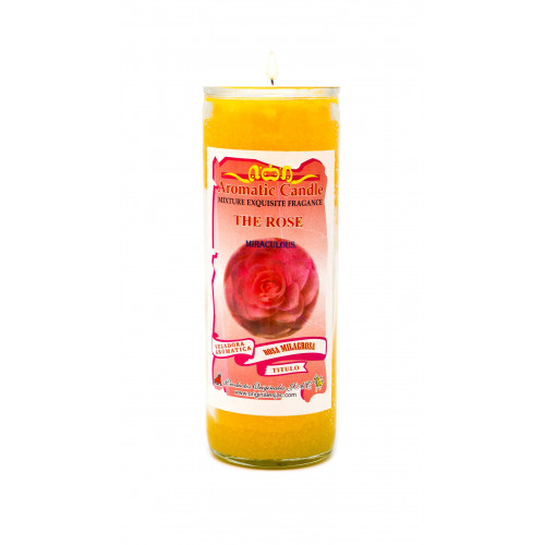 Rosa Milagrosa Amarilla Veladora Aromatica